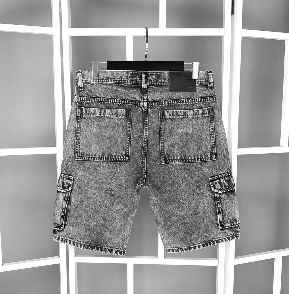SHORT DENIM CARGO PLOMO ACIDO