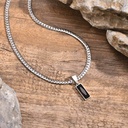 COLLAR CRISTAL NEGRO CADENA CORTA