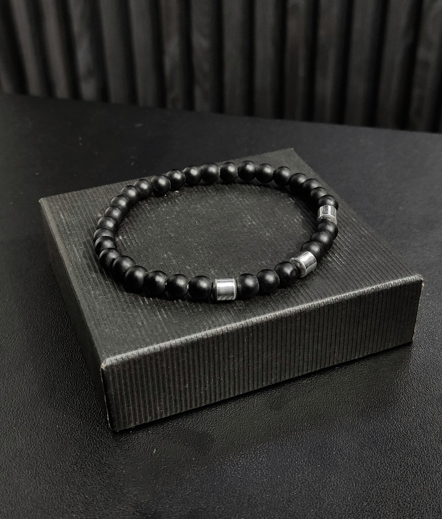 PULSERA SET X3 AGATA NEGRA 
