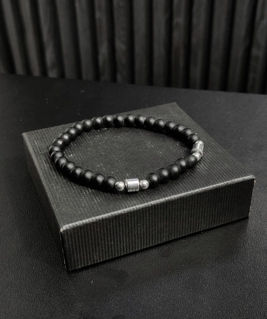PULSERA SET X3 AGATA NEGRA 
