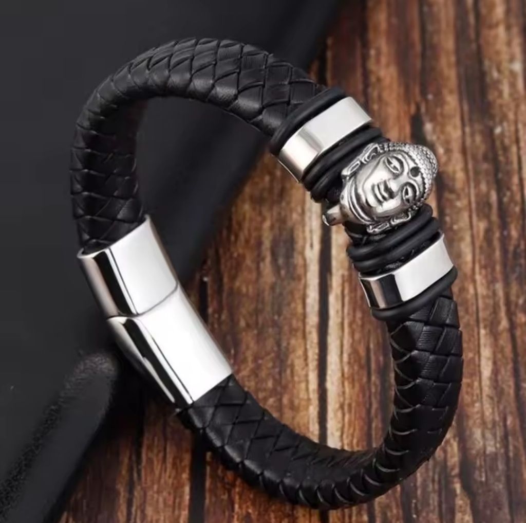 PULSERA CUERO GRUESO DIJE