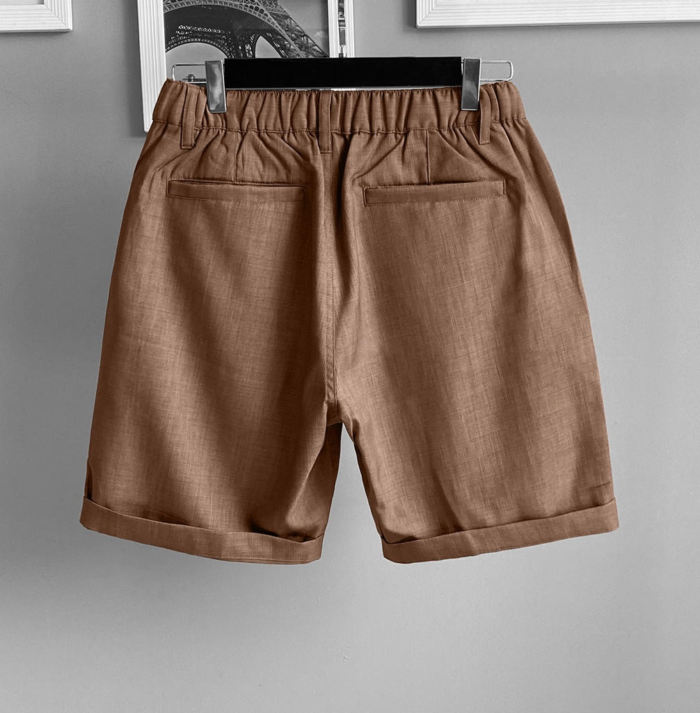 SHORT LINEN PRADA COCOA