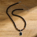 COLLAR PIEDRAS NATURAL DIJE NEGRO