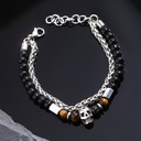 PULSERA CALAVERA PIEDRA OJO DE TIGRE