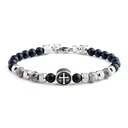 PULSERA ESLABON CUENTAS CRUZ 