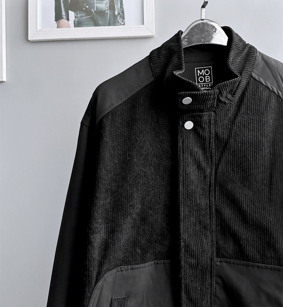 CASACA BOMBER CORDUROY NEGRO