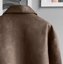 BIO-LEATHER VARSITY JACKET MARRON  