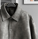 BIO-LEATHER VARSITY JACKET PLOMO ACID