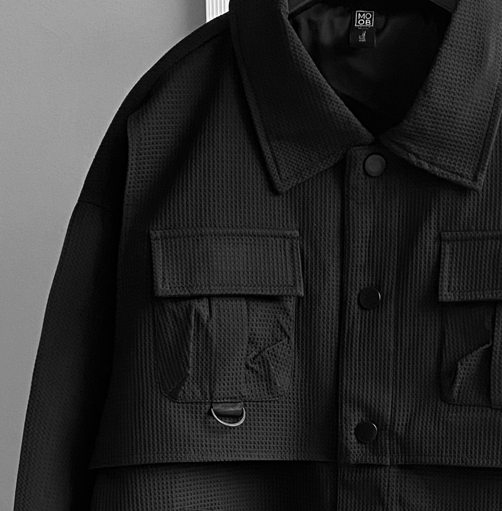 CORTAVIENTO TEXTURED NEGRO