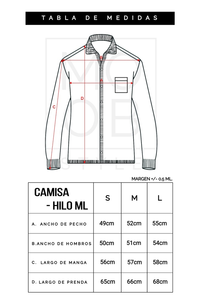 CAMISA HILO ML NEGRO