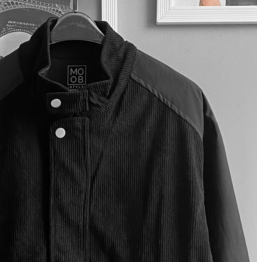 CASACA BOMBER CORDUROY NEGRO