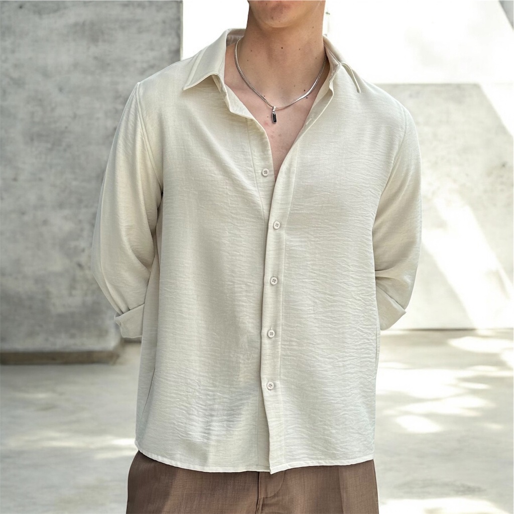 CAMISA CATHAL ML CREMA