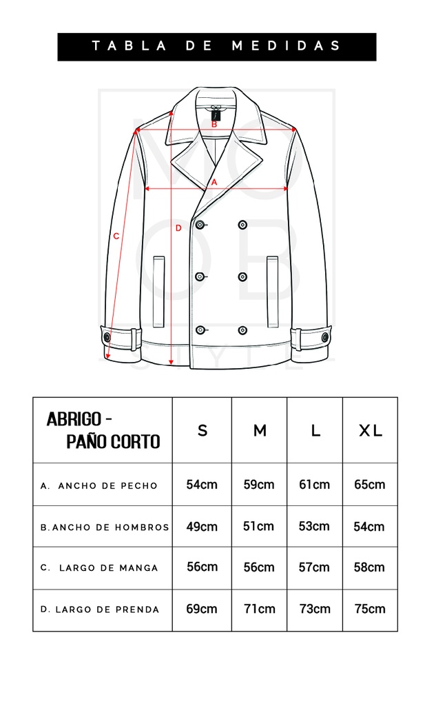 ABRIGO PAÑO CORTO NEGRO