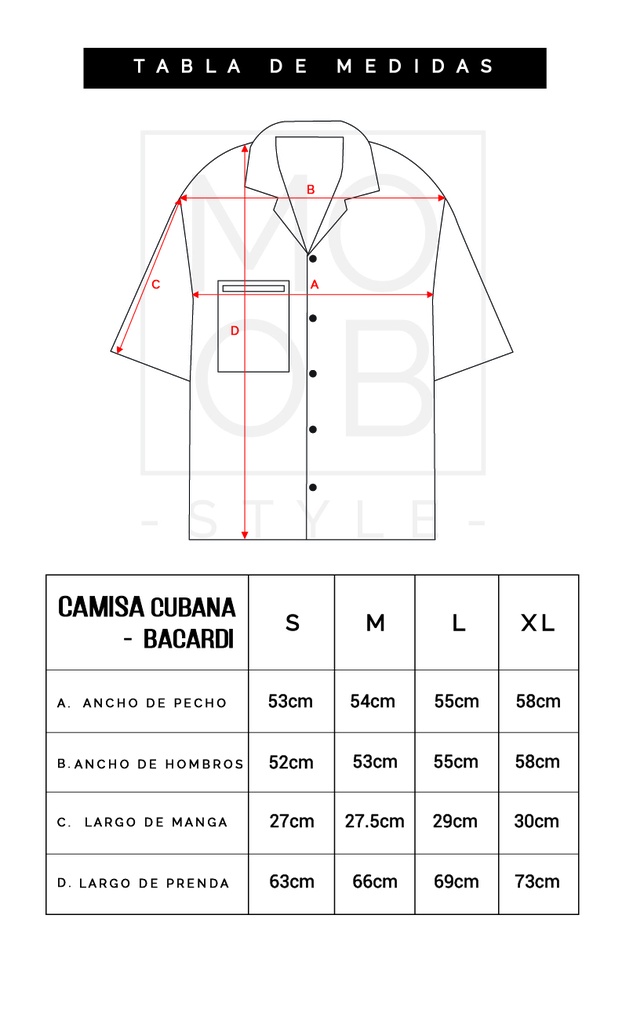 CAMISA CUBANA BACARDI OLIVO