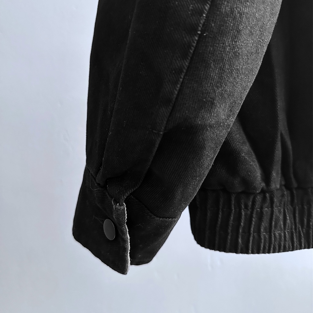 WASHED DRILL ZIP JACKET NEGRO