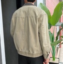 WASHED DRILL ZIP JACKET BEIGE