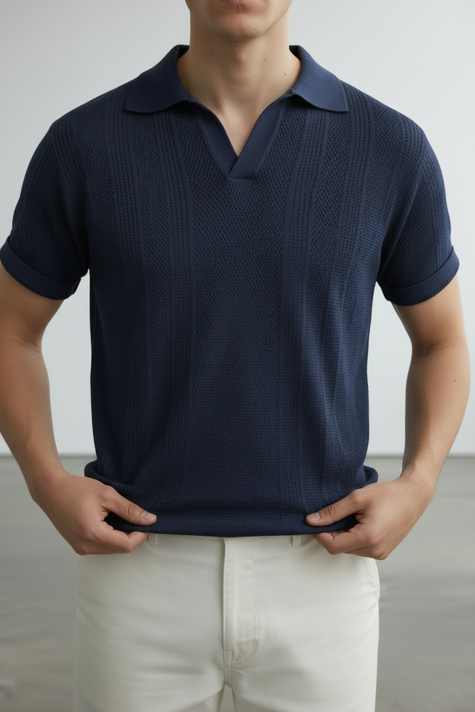 CAMISERO HILO MC AZUL