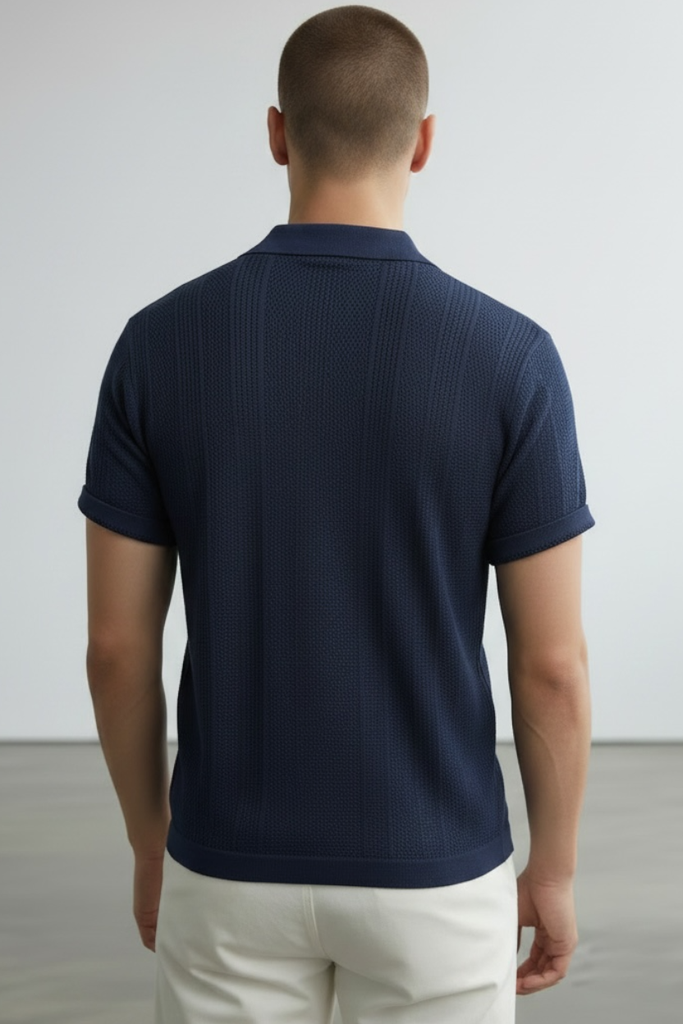 CAMISERO HILO MC AZUL