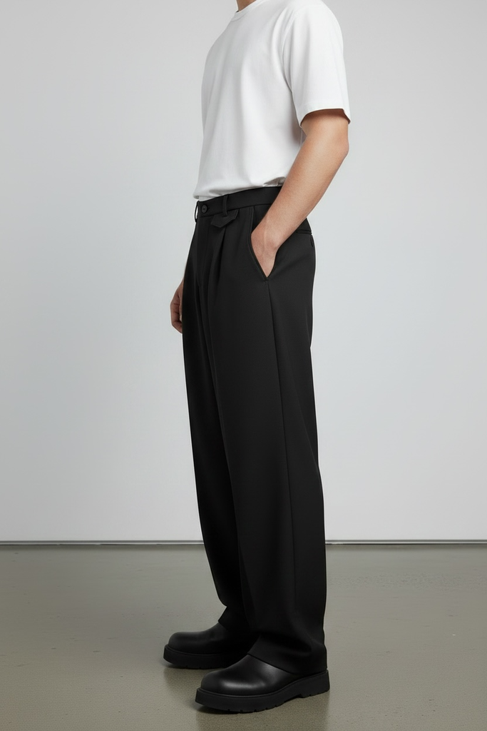 PANTALON SASTRE BAGGY NEGRO