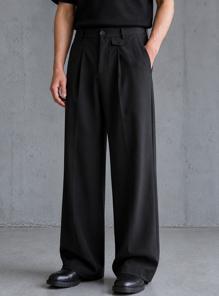 PANTALON SASTRE BAGGY NEGRO