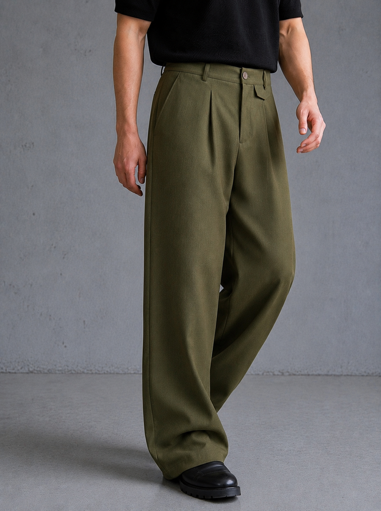 PANTALON SASTRE BAGGY VERDE