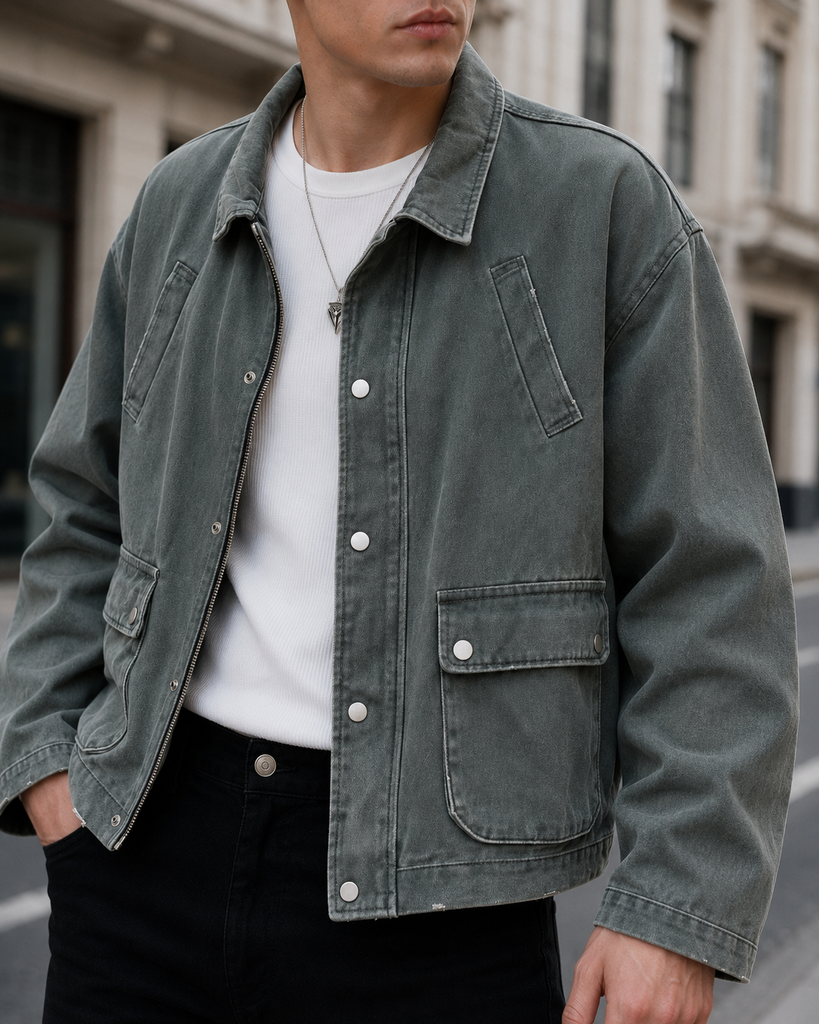 CASACA CONCRET DENIM BOXY