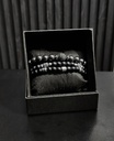 PULSERA SET X3 AGATA NEGRA 