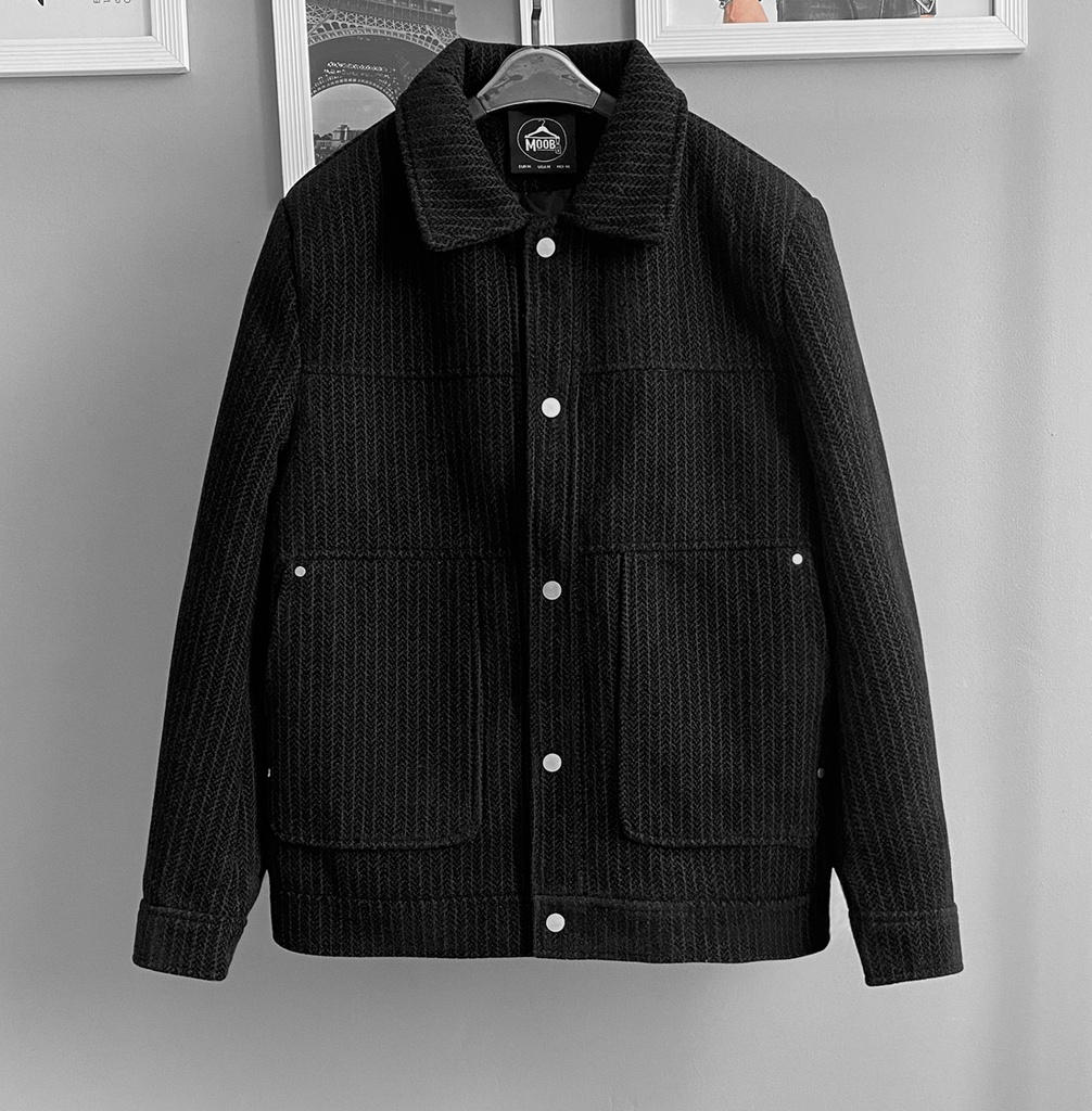 CASACA PAÑO SLIM NEGRO