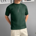 POLO HILO CUELLO REDONDO VERDE BOTELLA