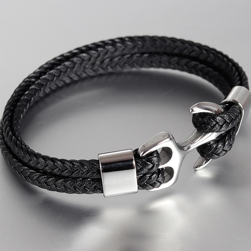 PULSERA CUERO ANCLA