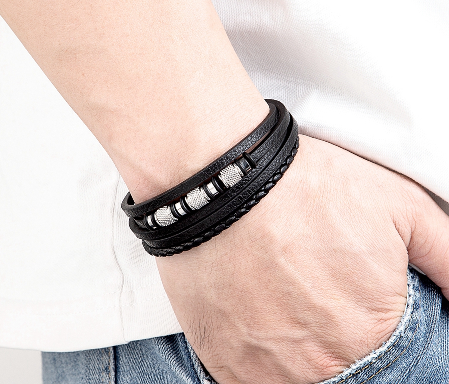 PULSERA MULTI CUERO CLASICA 