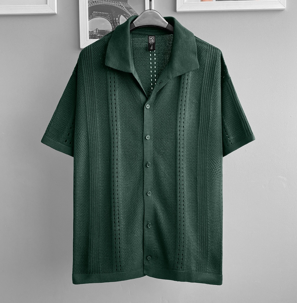 CAMISA HILO MC VERDE BOTELLA