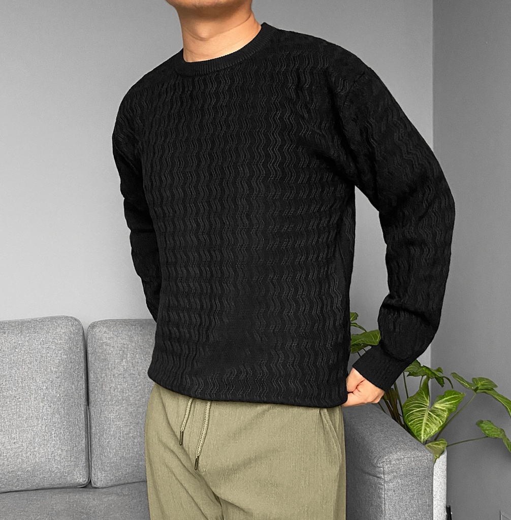 SUETER HILO ZIGZAG NEGRO