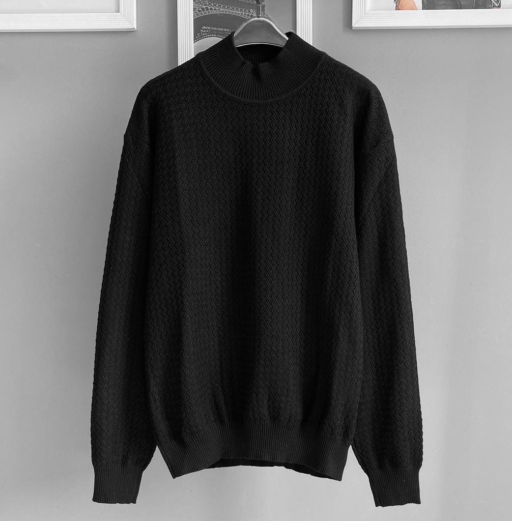 SUETER HILO CUELLO ALTO NEGRO