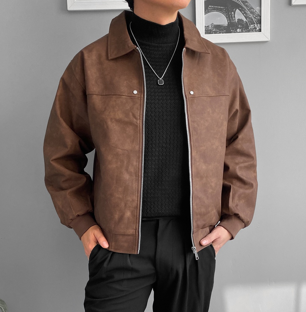 BIO-LEATHER JACKET MARRON 