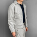 BOMBER JACKET GAMUZA GRIS CLARO