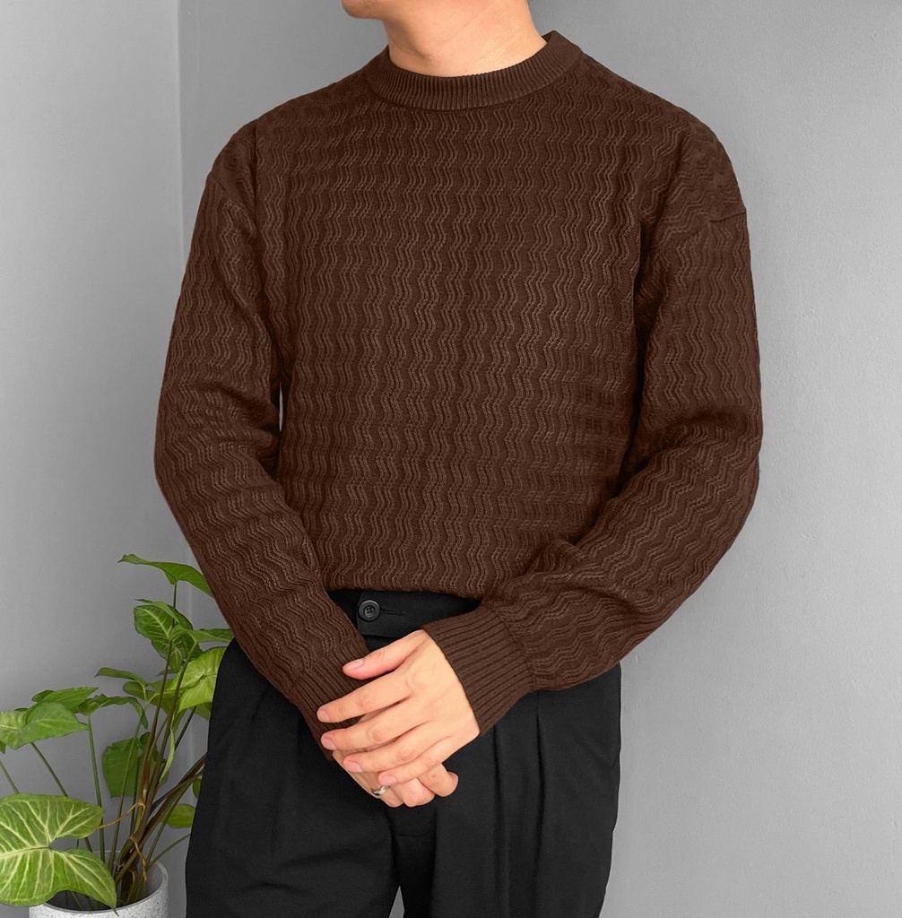 SUETER HILO ZIGZAG MARRON 