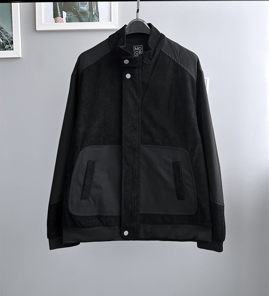 CASACA BOMBER CORDUROY NEGRO