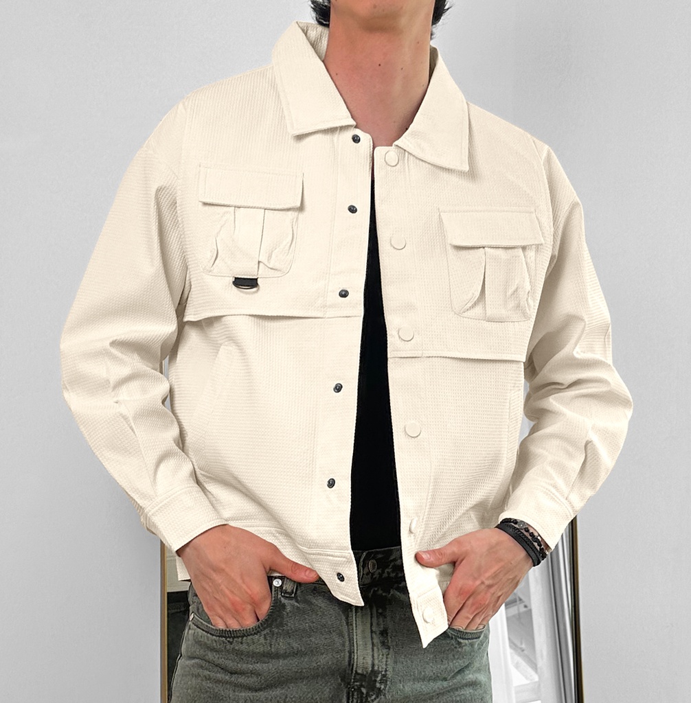 CORTAVIENTO TEXTURED PERLA