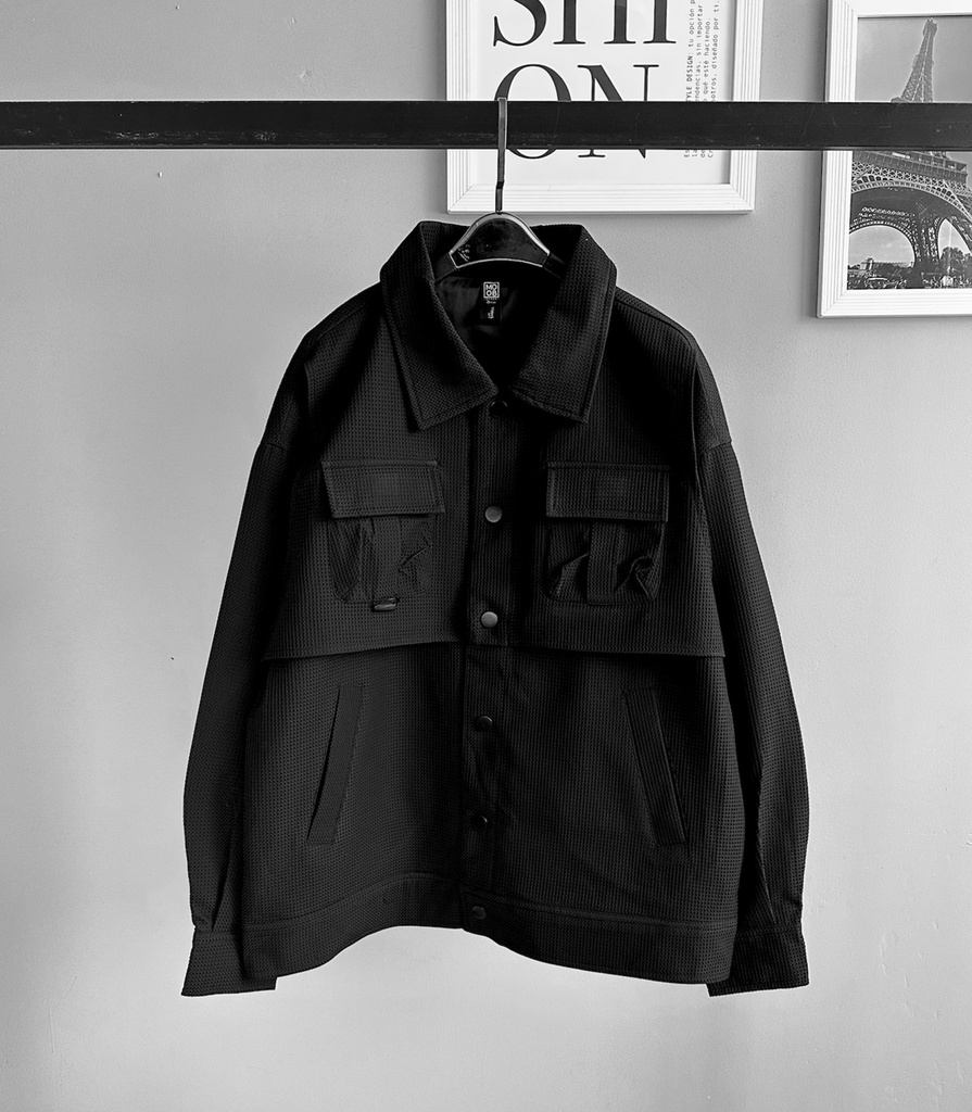 CORTAVIENTO TEXTURED NEGRO