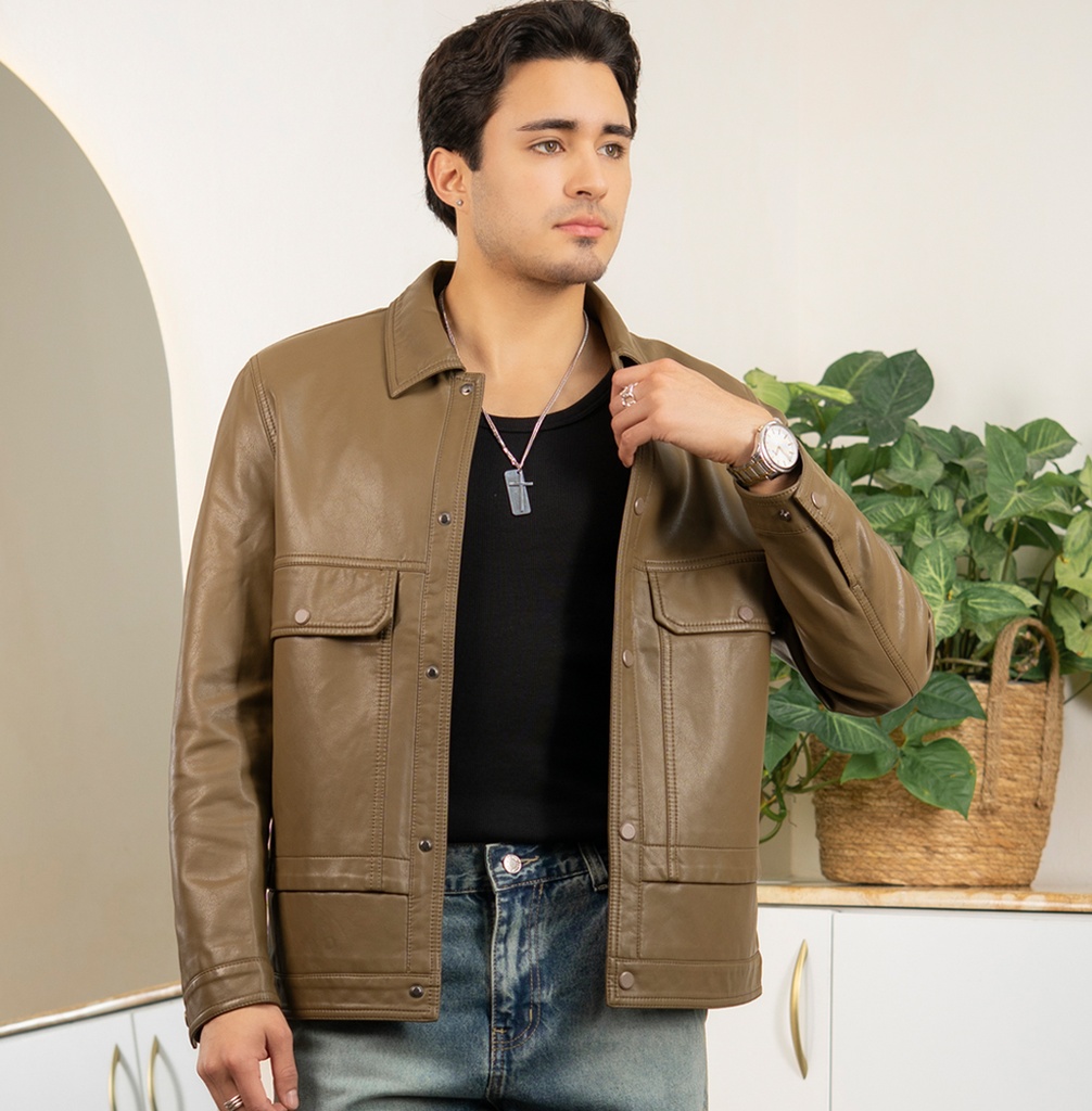 OVERSHIRT BIO CUERO MARRON