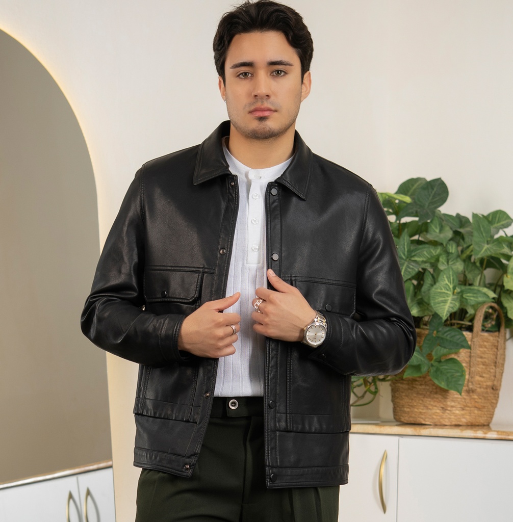 OVERSHIRT BIO CUERO NEGRO
