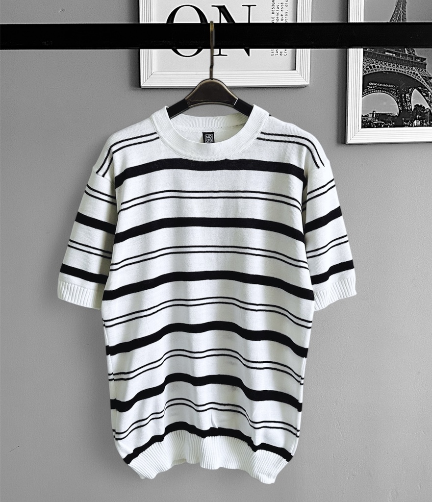 POLO HILO A RAYAS BLANCO 