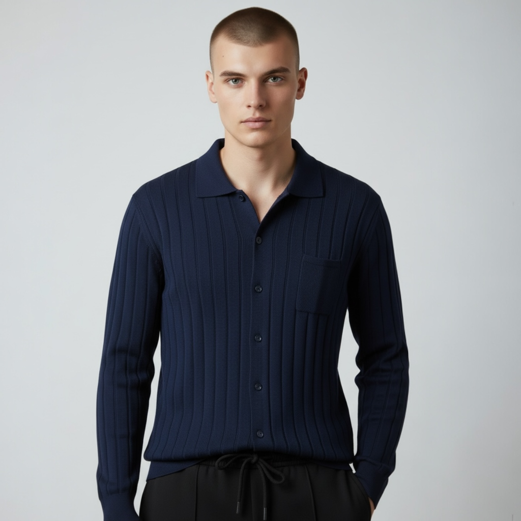 CAMISA HILO ML AZUL