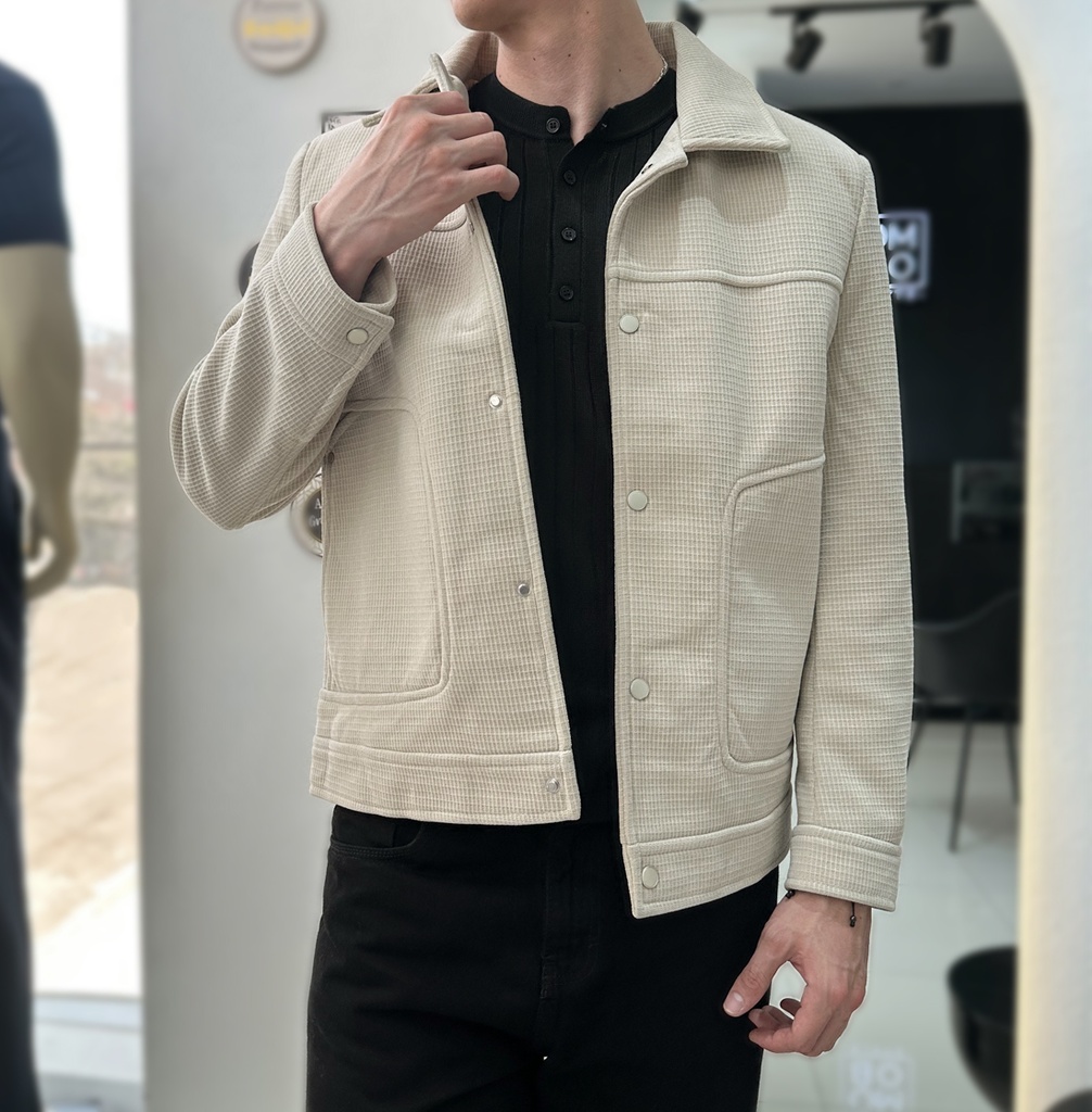 CASACA PAÑO REGULAR BEIGE