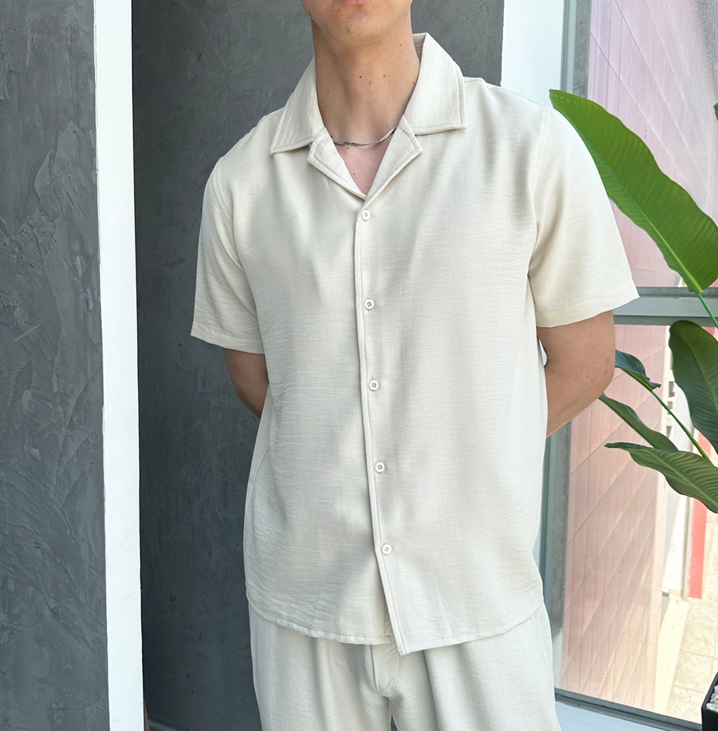 CAMISA CUBAN CATHAL CREMA