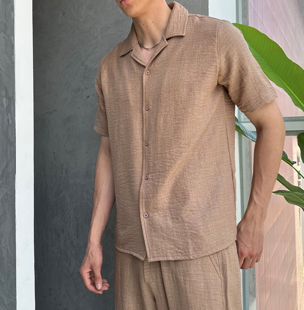 CAMISA CUBAN CATHAL CAMEL
