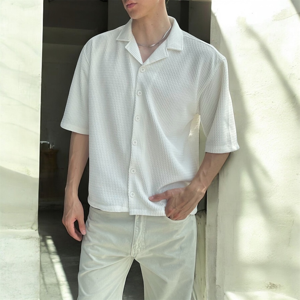 CAMISA CUBANA BOXY BLANCO