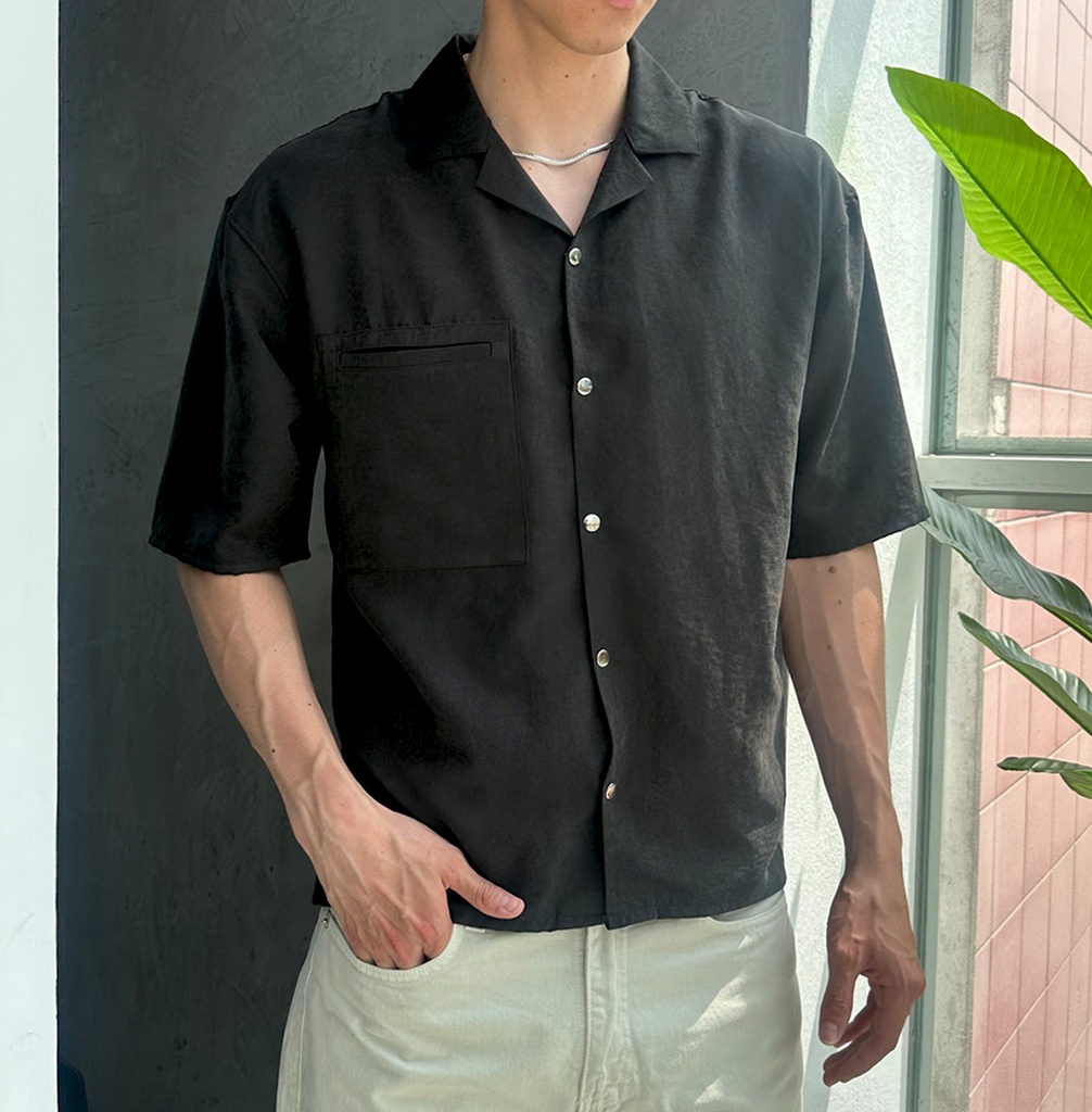 CAMISA CUBANA BACARDI NEGRO