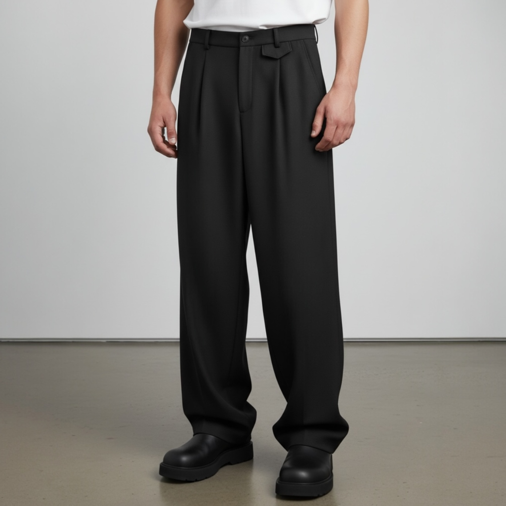 PANTALON SASTRE BAGGY NEGRO